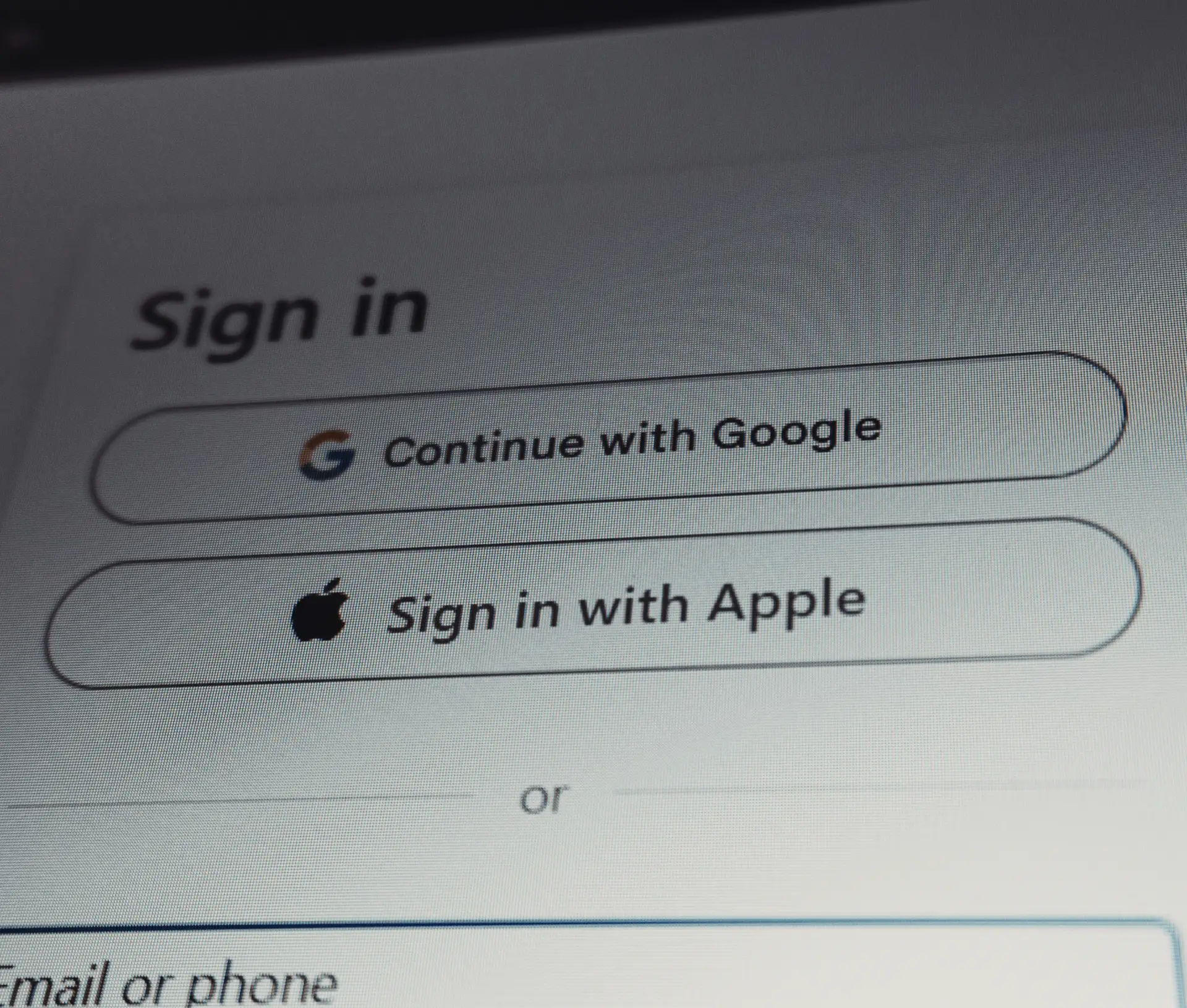 Close up of a sign in screen on World Password Day, offering 