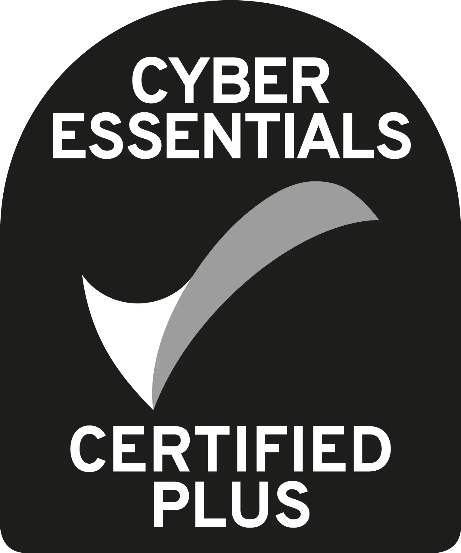 Cyberessentials certification mark plus BW